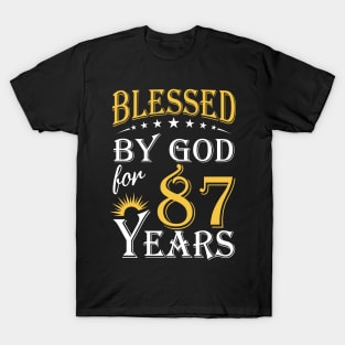 Blessed By God For 87 Years 87th Birthday T-Shirt